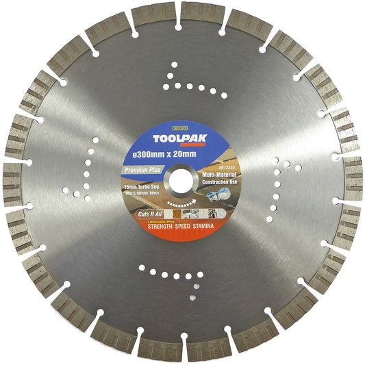 300mm x 20mm Multi-Material Diamond Blade 15mm Turbo Segment 300mm x 20mm Multi-Material Diamond Blade 15mm Turbo Segment 300mm x 20mm Multi-Material Diamond Blade 15mm Turbo Segment