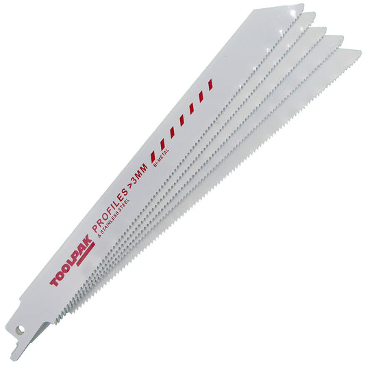200mm 14tpi Thick Profile Cut Reciprocating Saw Blade Metal Pack of 5