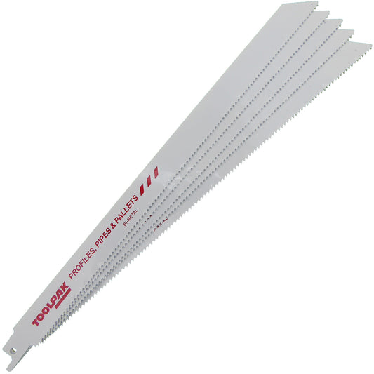 300mm 10tpi Fast Cut Reciprocating Saw Blade Metal Pack of 5