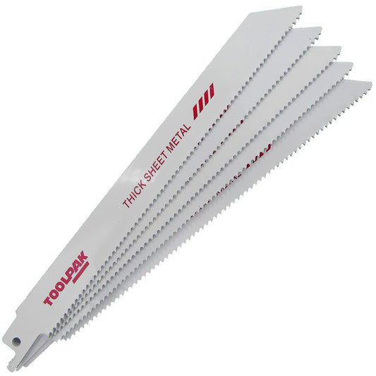 200mm 10tpi Thick Cut Reciprocating Saw Blade Metal Pack of 5