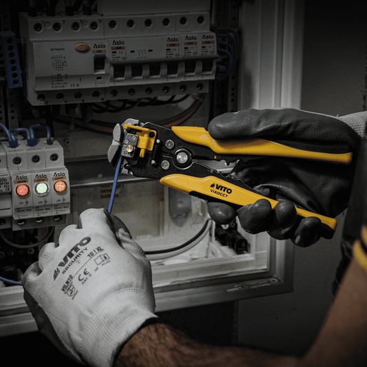 AUTOMATIC WIRE STRIPPER CUTTER AND CRIMPER
