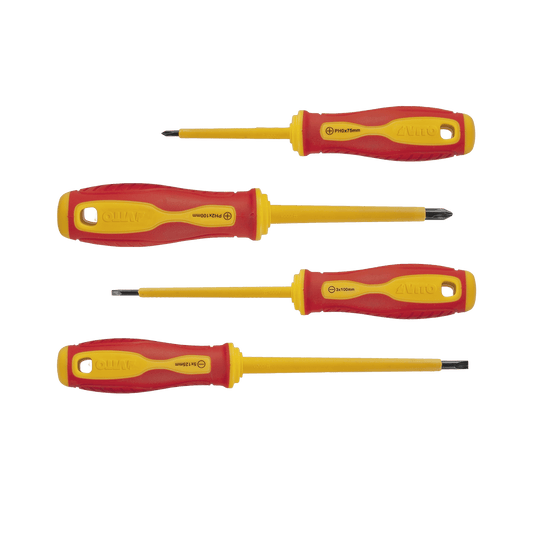 SET OF 4 INSULATED SCREWDRIVERS - ELECTRICIAN PRO