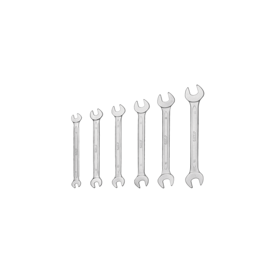 SET OF 6 DOUBLE OPEN END SPANNERS