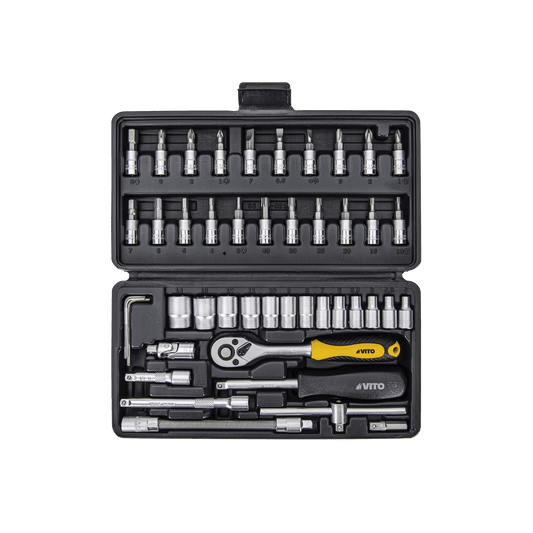 MIXED DRIVE SOCKET SET  -  46 PIECES